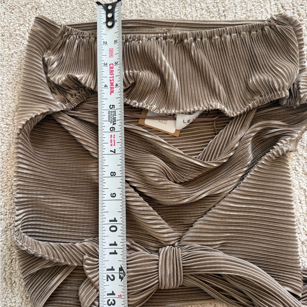 Women’s Lelis Shimmer Pleated Front Tie‎ tube top size medium - Picture 3 of 9